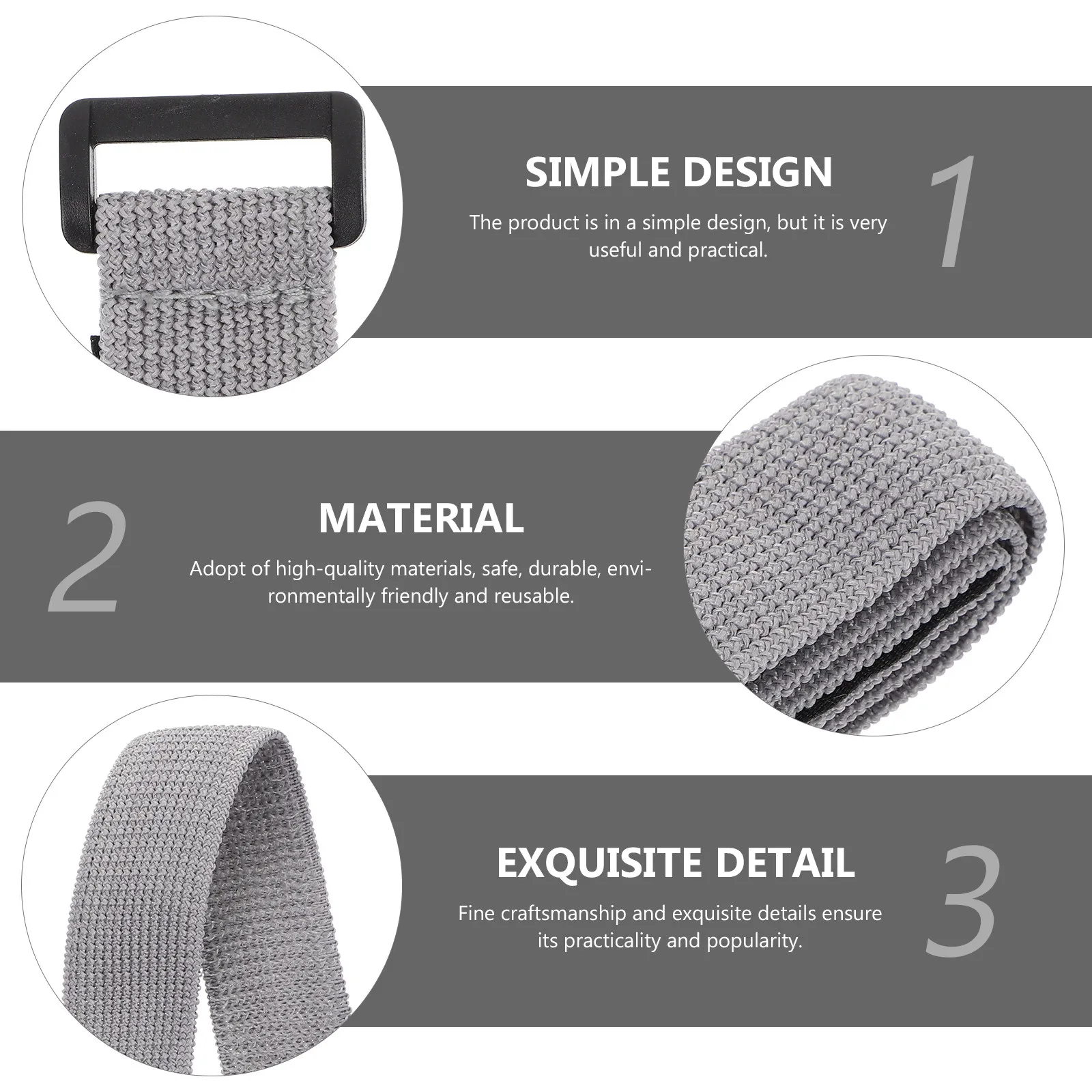 6Pcs Bento Box Elastic Band Premium Reusable Lunch Box Strap for Food Storage School Office Travel Outdoor Picnic Use Grey