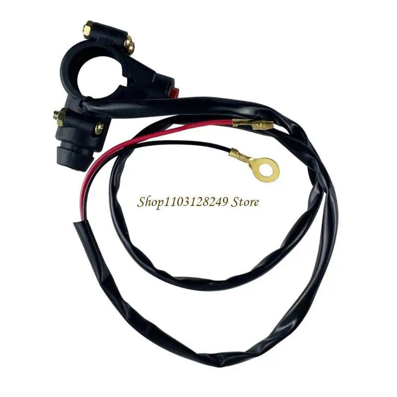 N5KD Engine Urgent-Emergency Stop Switch Safety Push Button for Motorcycle Dirt Bike ATV Quad with Safety Tether Lanyard