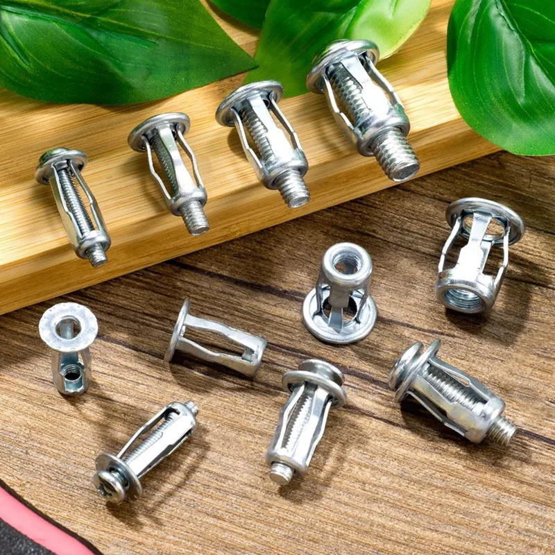 40Pcs M 4 M5 M6 M8 Petal Nuts,Expansion Screw Jack Nut,For Hollow Wall Iron Plastic Polywoodpressboard Hardboard Silver