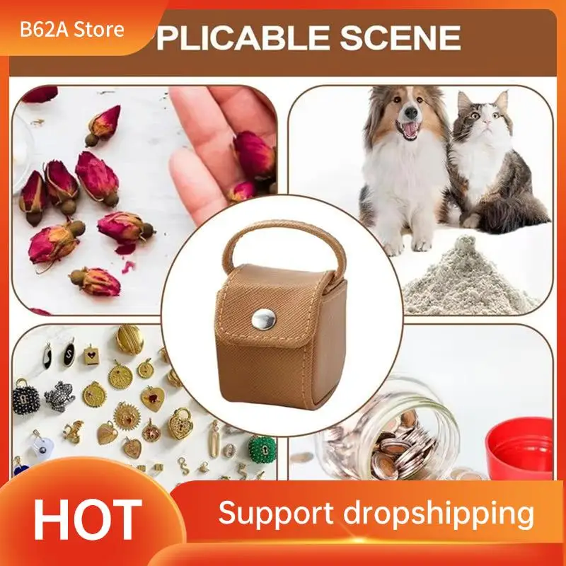 

B62A Urn Storage Bag Portable Storage Bag With Snap Closure For Keepsake Urns Travel Pouchs Compact Organizer PU Leather
