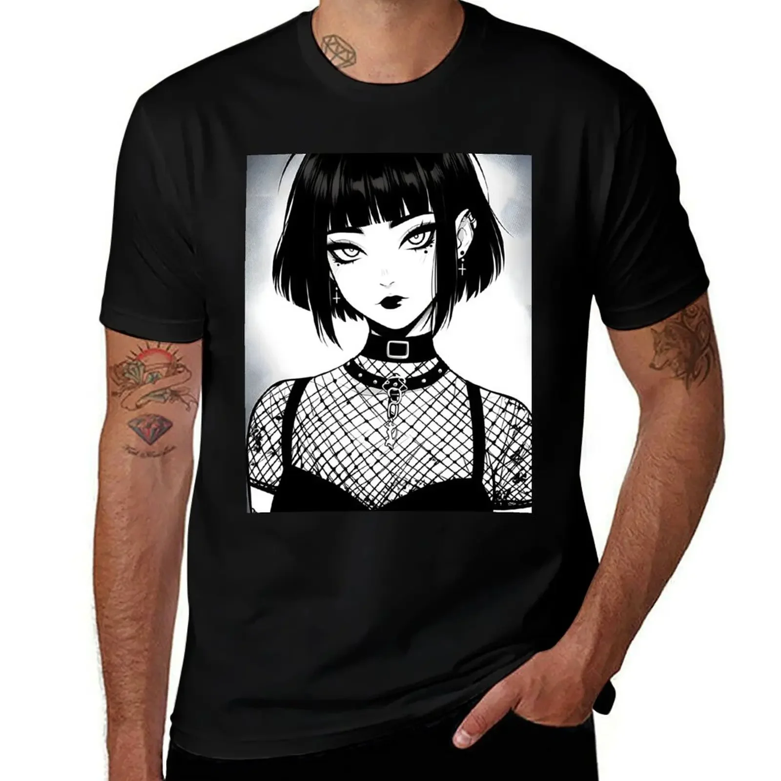 Goth Alt Girl T-Shirt man clothes blacks Anime t-shirt anime shirt oversized t shirts for men