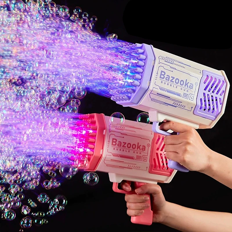 10 styles Astronaut Many Holes Rocket Launcher Handheld Portable Electric Automatic Bubble Gun LED Light For Boys And Girls ﻿