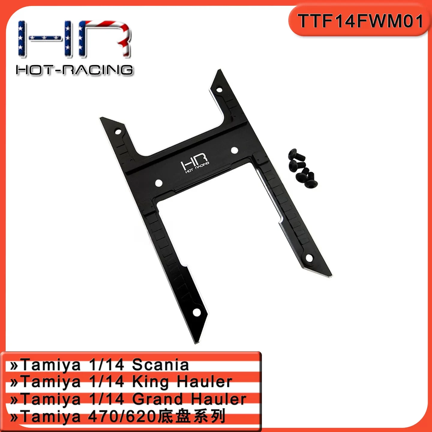 HOT RACING Alloy 5th Wheel Cross Brace for Tamiya 1/14 Scania King Grand Hauler TTF14FWM01 10005473 G8