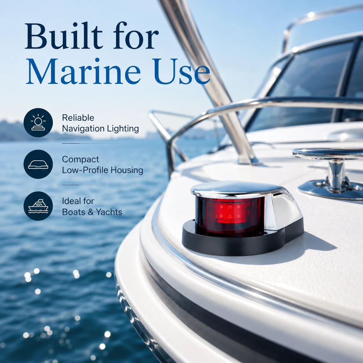 Boat Accessories 12V LED Bow Navigation Light Red Green Sailing Signal Lamp for Marine for Boat Yacht Warning Light