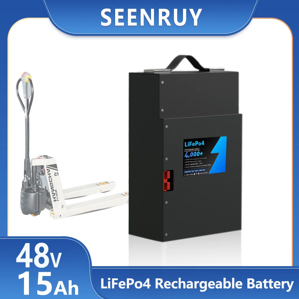 48V 15AH ifepo4 Rechargeable Battery Pack Built-in BMS Deep cycle perfect  for Electric forklift Land cattle with 5A charger