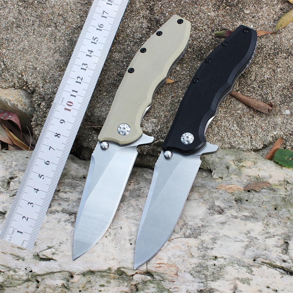 ZT 0990 탄소 섬유 손잡이 포켓 접이식 칼, 61HRC 고경도, 야외 서바이벌 캠핑 다이빙, 남성용 전투 소형 칼