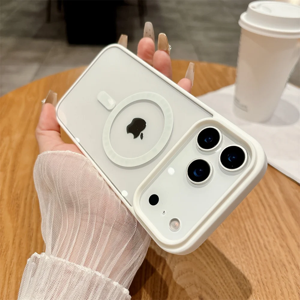 Stoßfest für Magsafe Magnetische Handyhülle für IPhone 13 12 Mini 17 Air 16E 16 15 14 11 Pro Max Plus Transparente Acrylabdeckung