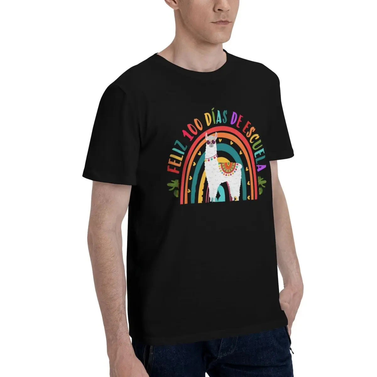 Colorful Llama Rainbow Art Sports Tshirt Vintage Home Title Hot Sale Eur Size