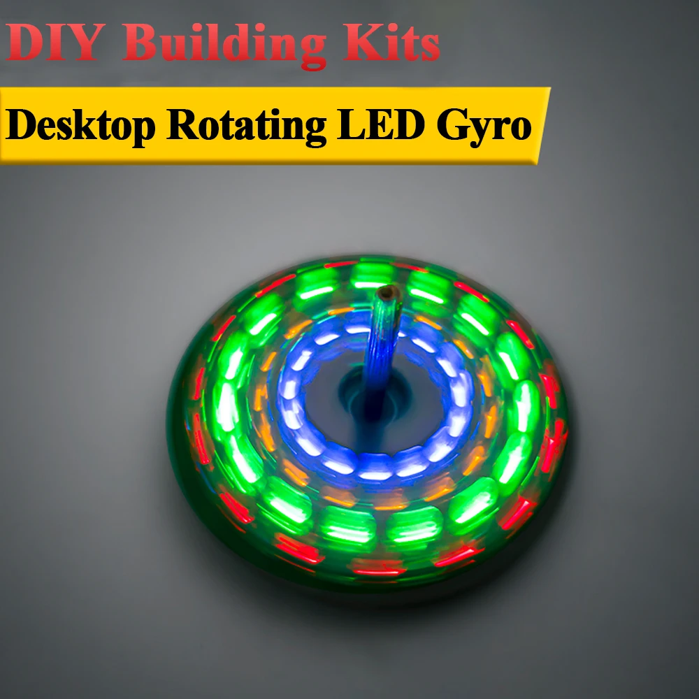 LED Desktop Gyroscope DIY Electronics Kit PCB Circuit Board Soldering Practice Project With CR2032 Battery