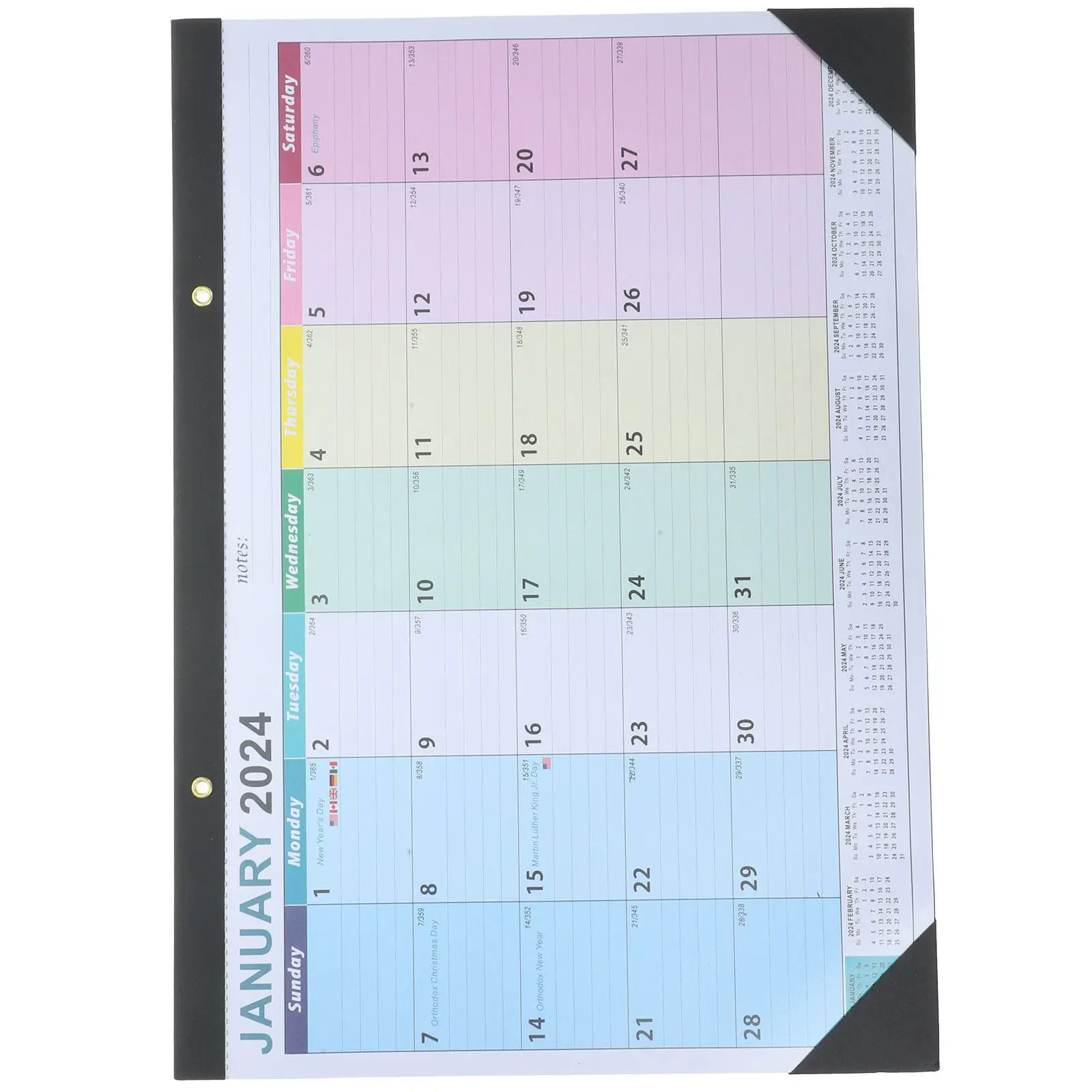 

Sturdy Decorative Wall Calendar 2024 Made of Premium Paper Metal Simple Chic Design High Definition Printing for Home Office