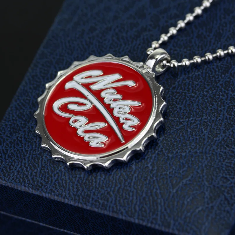 Trend Game Necklace Creative Red Letter Metal Badge Pendant Bottle Cap Shape Necklaces Fallout Choker Jewelry Accessories Gifts