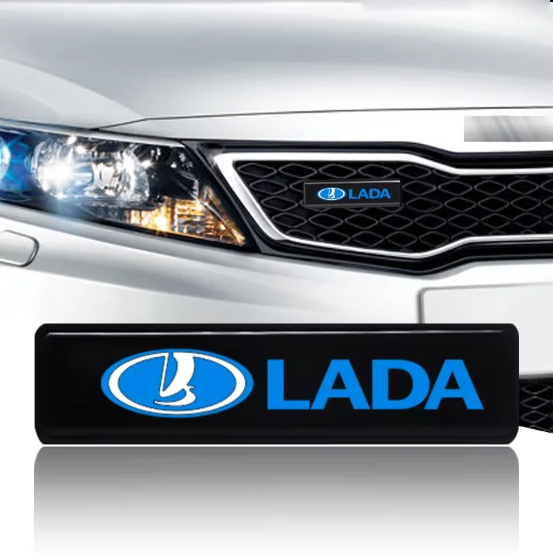 2PCNew Car LED Front Hood Grille Emblem Badge Decorative Light For Lada Samara Vaz 2110 2109 2112 2114 Largus Priora Xray Kalina