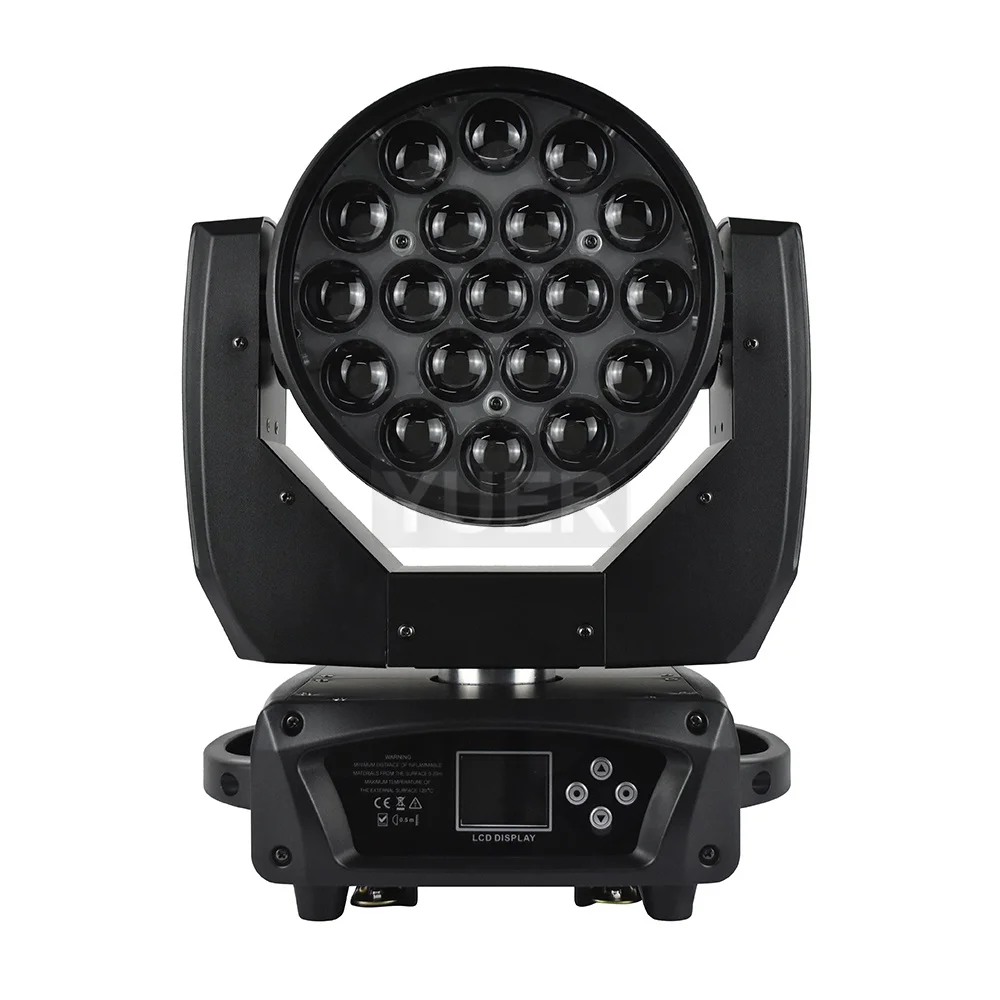 Éclairage de Scène à Tête Mobile, Faisceau RGBW DMX, 19x15W, 2 Pièces/Lot, pour DJ, Spectacle, Bar, Discothèque