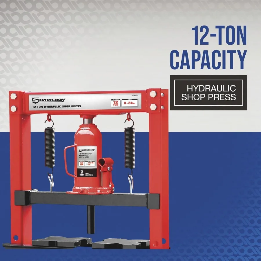12톤 유압식 샵 프레스 자동차 수리용 강철 프레임 블랙 고압 성능 내구성 및 신뢰성