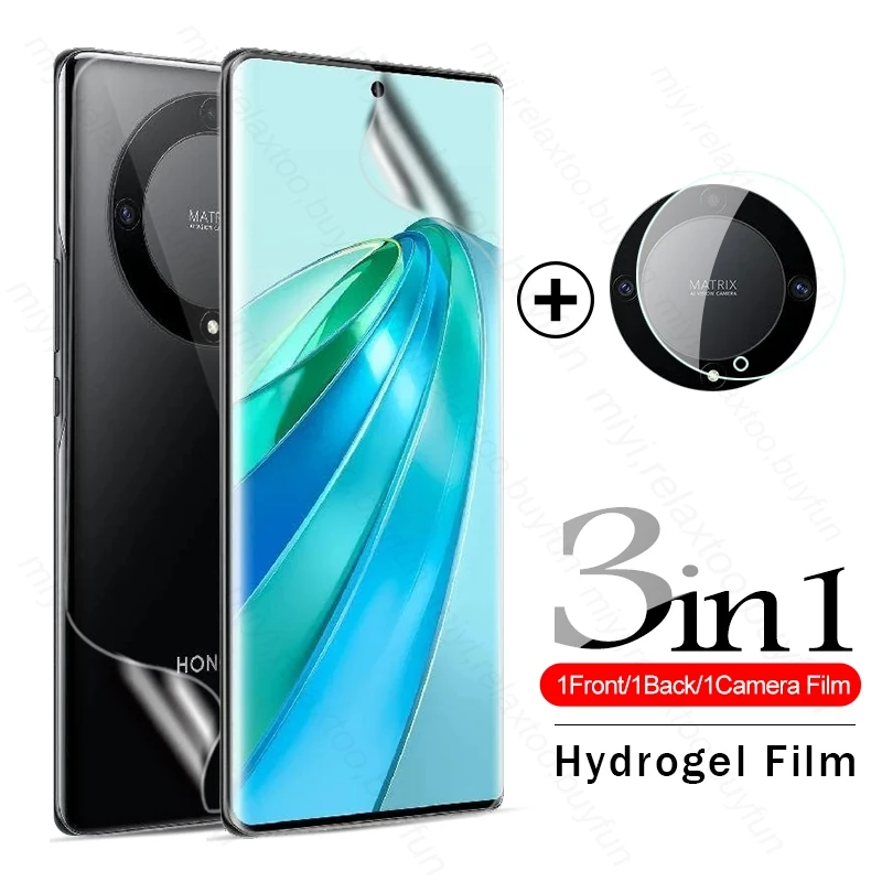 3In1 Front Back Soft Hydrogel Film for Honor X9a 5G Screen Protector Not Glass On Honar Honer X 9a X9 a Honorx9a 5G Camera Glass