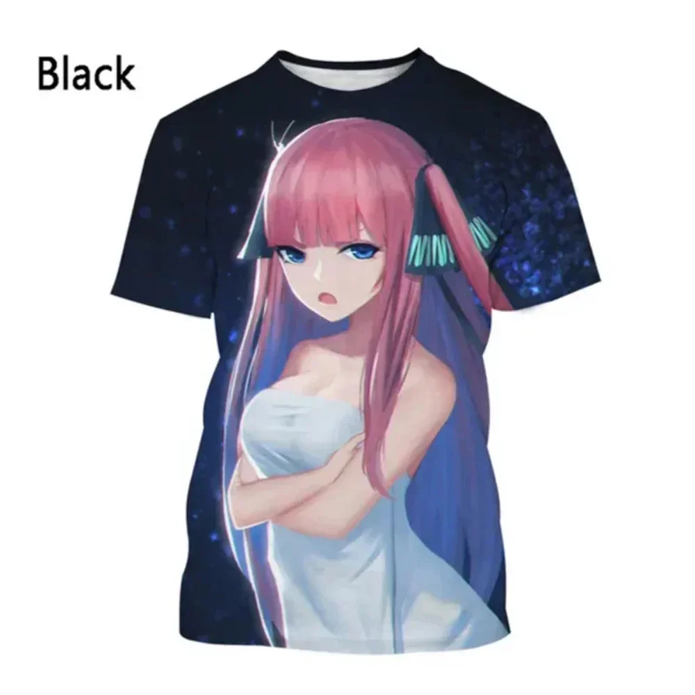 The Quintessential Quintuplets Nakano Miku 3D Print T-shirt Harajuku Street Unisex Oversized T Shirt Fashion Men Clothing Anime