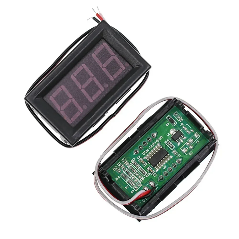 0.56 Inch DC0V-30V Reverse Connection Protection 20cm 3 Wire LED Digital DC Voltmeter Voltage Table Power Supply Measuring