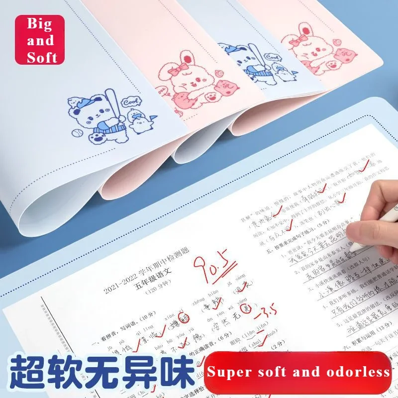 1 PC Pink Student Writing Pad, Soft A3 Homework Pad, A4 Exam Board Silicone Pad, A4 Drawing Board School Accessories Bar