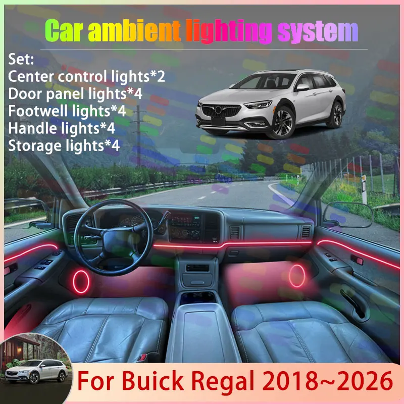

Для Buick Regal 2018 ~ 2026 2019 Opel Insignia MK6 2/24 в 1 автомобильная атмосферная лампа RGB абажур ансамбль стример атмосферный набор