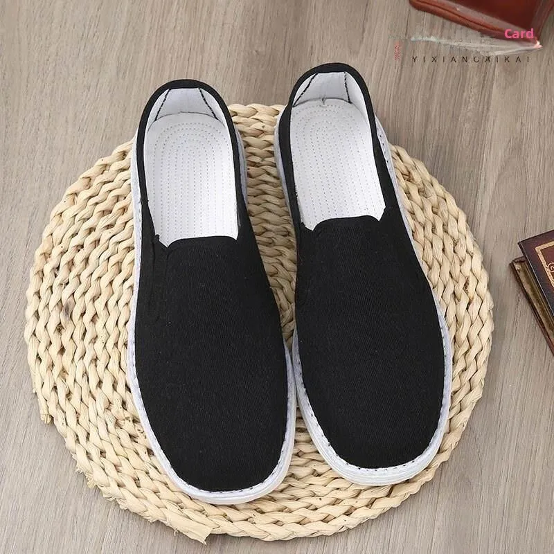 Handmade Men's Beijing Cloth Shoes Breathable Anti-Odor Labor Protection Shoes Multi-Layer Sole Easy-To-Wear Flat Heel Casual...