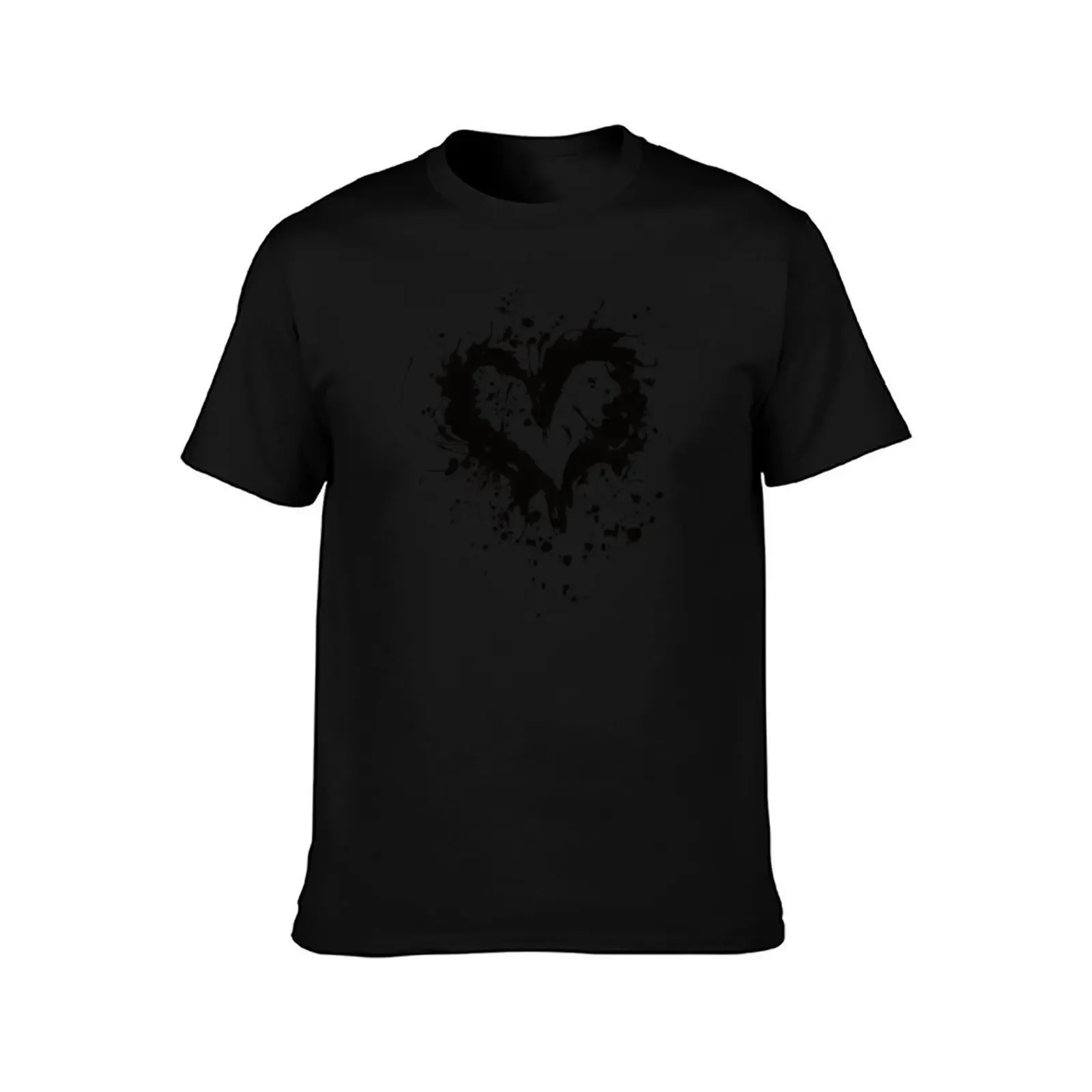 Heart shaped paint splatter, Heart, Love, Abstract heart T-Shirt Blouse quick-drying Short sleeve tee men