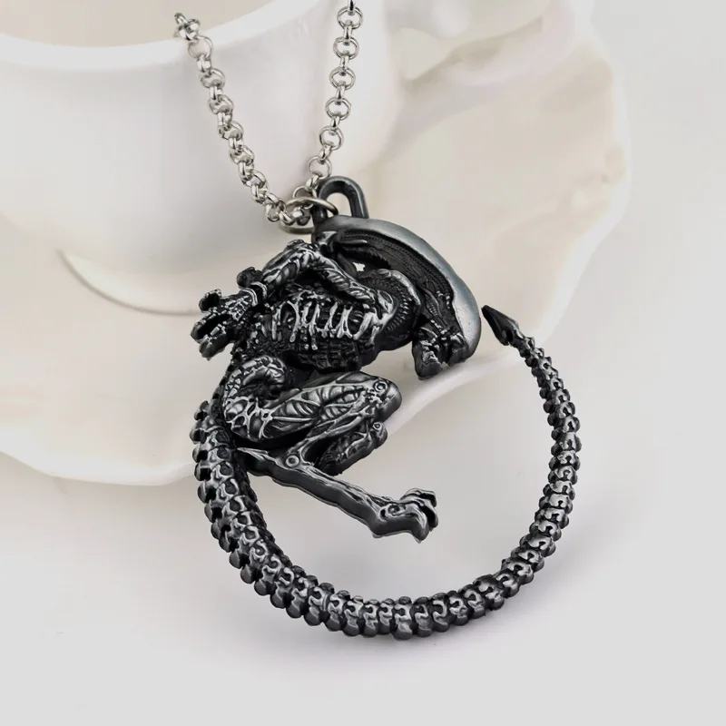 Movie Jewelry Punk Warrior Alien Goth Horror Giger Pendant Aliens Predator Necklace Fans Christmas Cosplay Gift