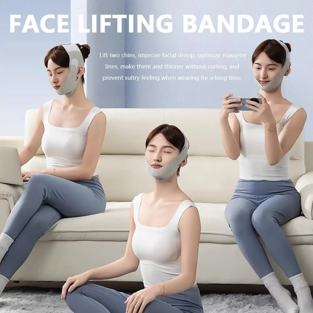 قابلة لإعادة الاستخدام الوجه التخسيس ضمادة الخامس خط الوجه المشكل الذقن الجلد حزام رفع تدليك الخد النساء حزام أدوات التجميل العناية الوجه حتى F R8F2