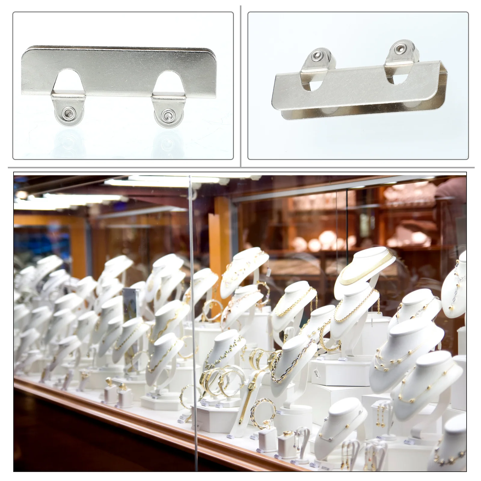 

20Pcs Double Wheels Glass Door Pulley Clamp Sliding Clamp for Furniture Glass Door Wheel Clamps Furniture Accessories