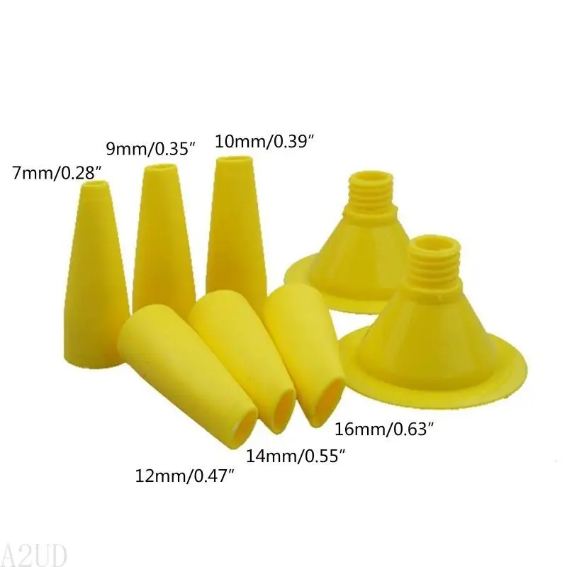 A2UD 8 piezas/set salchicha calafateo pistola calafateo 4-10 mm Boquillas cono boquilla calafateo para