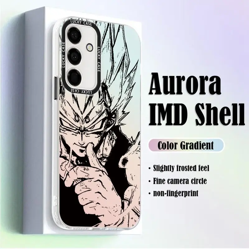 Laser Gradient Phone Case for Samsung Galaxy A55 A54 A53 A15 A13 A14 A72 A34 A35 A24 A50 Holographic G-Goku V-Vegeta Dark Art