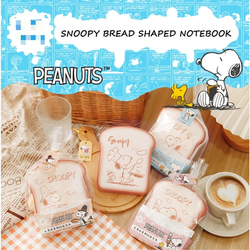 

Snoopy Charlie Brown Notebook Anime Figure Cute Bread Shape Diary Anime Merchandise Decoration Children Birthday Christmas Gifts