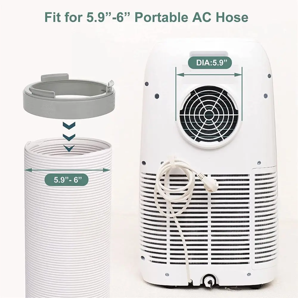 15cm Round/Square Shaped Portable Exhaust Pipe Interface Exhaust Duct Hose Tube Connector Adaptor For Mobile Air Conditioner