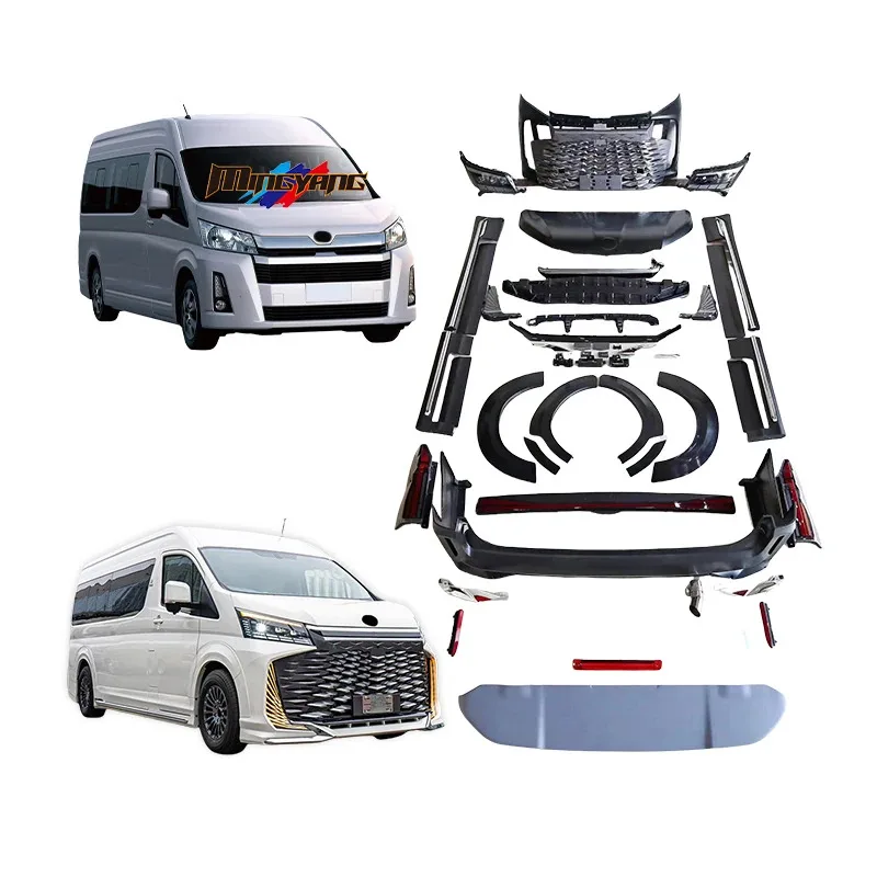 Modification Latest Lx Design 2019+ Car Bumper Hood Head Light Tail Lamp Bodykit for Hiace Upgrade to LM350 Body Kit