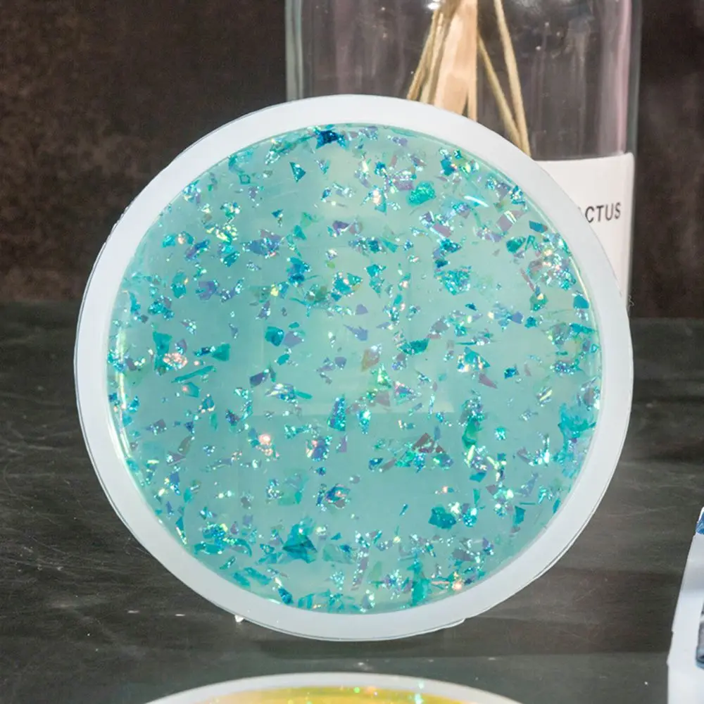 DIY Craft Pendant Agate Cup Mad Fluid Arts Coaster Mold Round Jewelry Making Mould Epoxy Resin Casting Molds