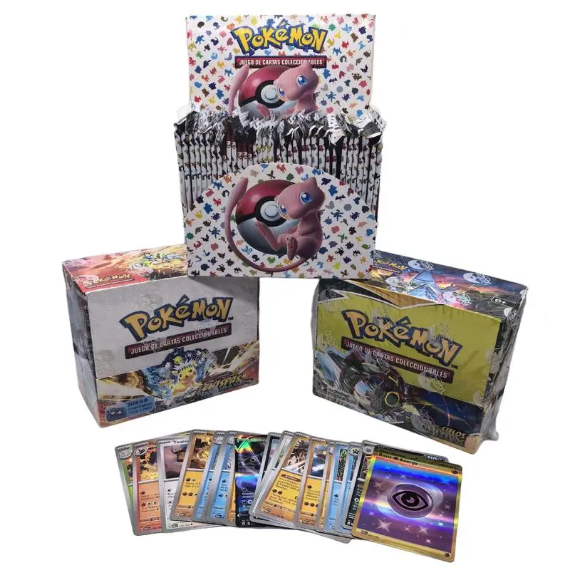 

New 360 Pieces Pokemon Tcg Booster Box Spanish Version Shiny Holo Collectible Battle Trading Cards For Hobby Collectors Gifts