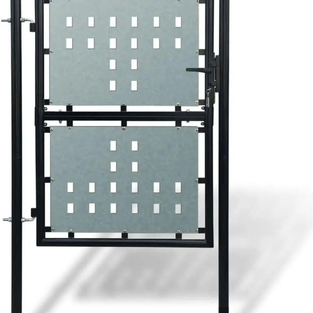 

Modern Steel Garden Gate 100x175 cm - Decorative Lattice, Triple Lock for Patio, Balcony, and Courtyard