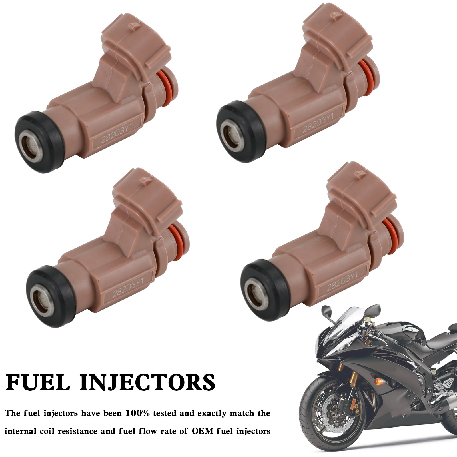 

Topteng 4PCS 60E-13761-10-00 Fuel Injector for Yamaha PWC FX SX AR VX 212 232 1000 1100 Motorcycle Accessories