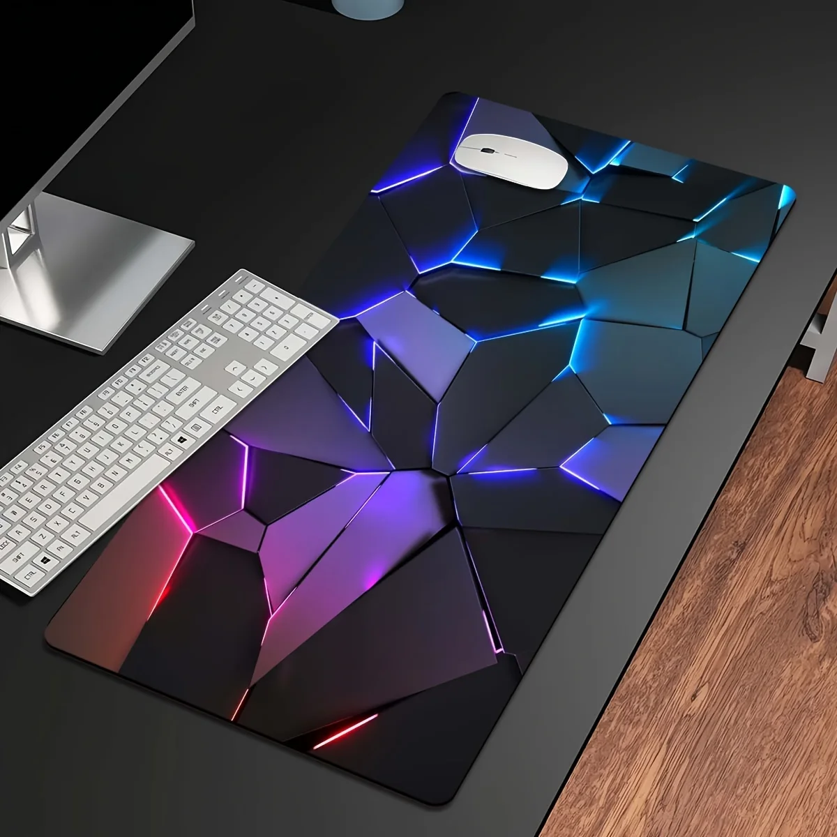 

1pc Durable Gaming Mouse Pad with Stylish Geometric Design - Waterproof, Non-Slip, Washable Desk Mat for Keyboard, Sketchbook -