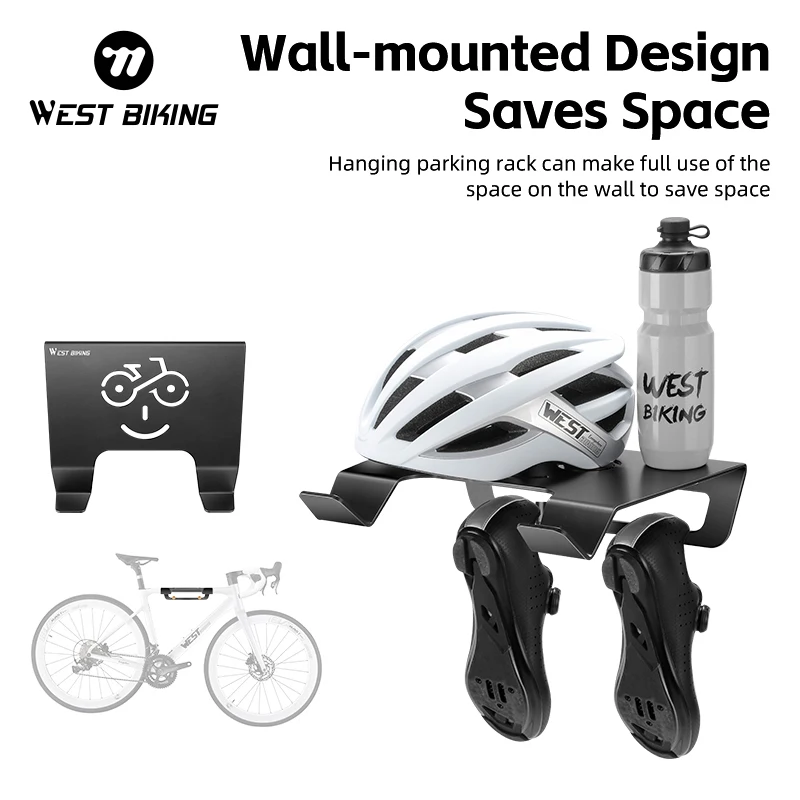 

WEST BIKING Wall Mount Bike Rack Multifunctional Indoor Bike Parking Rack Bicycle Display Stand Cycling Equipment Storage Racks