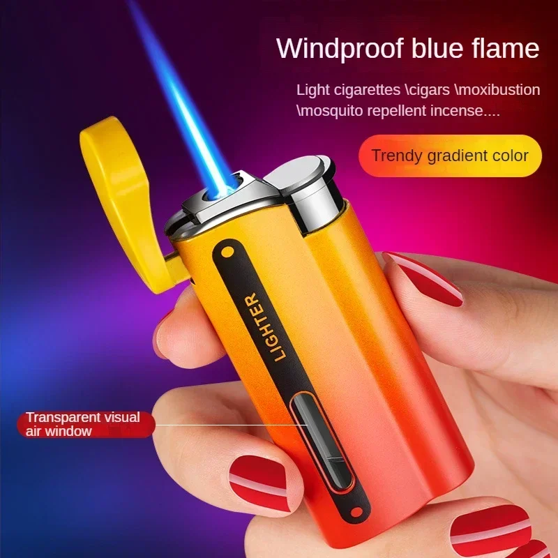 Butane Gas Lighter For Men Smoking Lighters Cigarette Accessories Inflatable Refill Windproof Lighter Unusual Gift