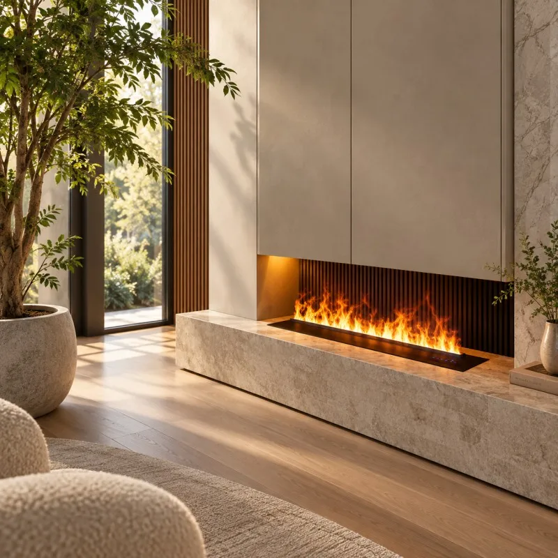 1500mm 3D Water Vapor Fireplace Insert Recessed Electric Fireplace Multicolor Mist Flame Automatic Water Refill for Living Room