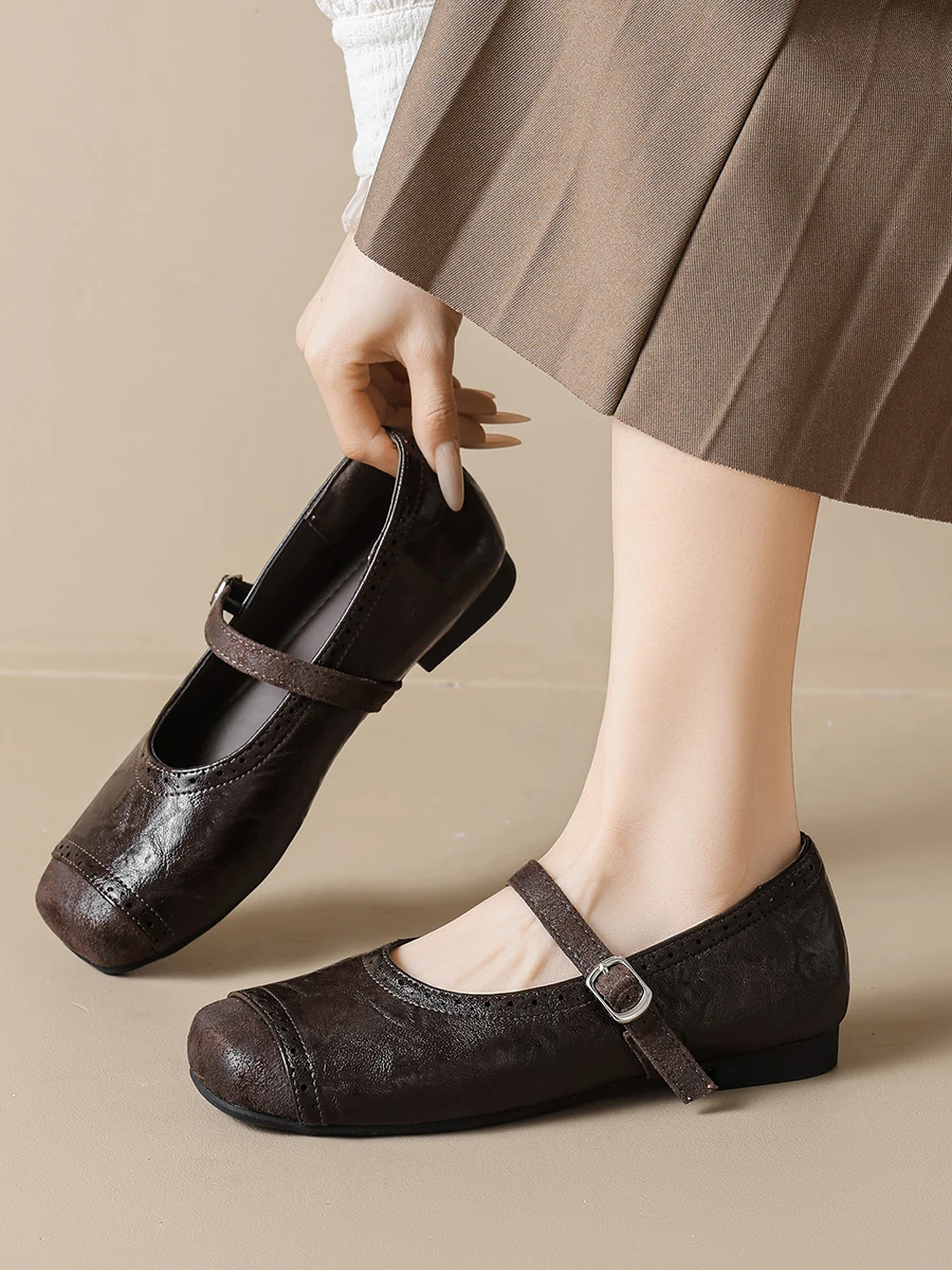 ballet-flat-mary-jane-oes-women's-faion-square-head-splicing-brown-andma-oes-versatile-flat-bot-ballet-single-oes