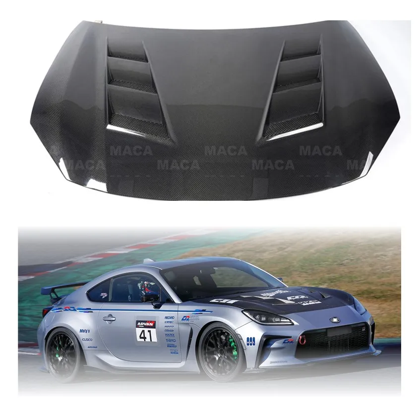 

Premium Carbon Fiber SCREEN Style Cooling Bonnet Front Vented Cover Engine Hood For GR86 2022-2023