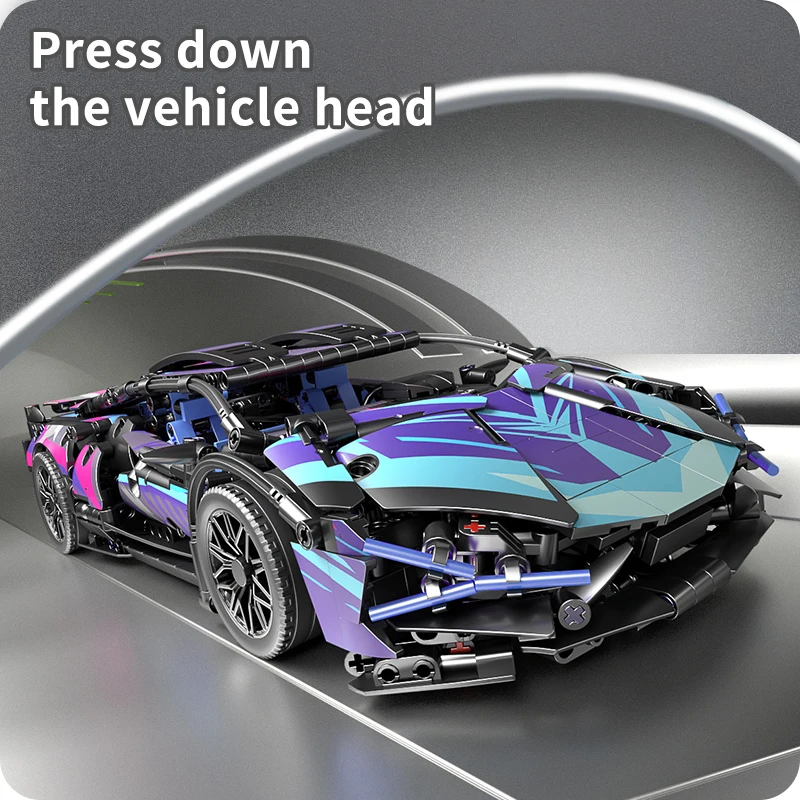 1314 stks MOC Stad Technische Racing Sport Auto Model Bouwstenen Voertuig Hypercar Racewagen Model Speelgoed Kid Volwassen Jongens Gift