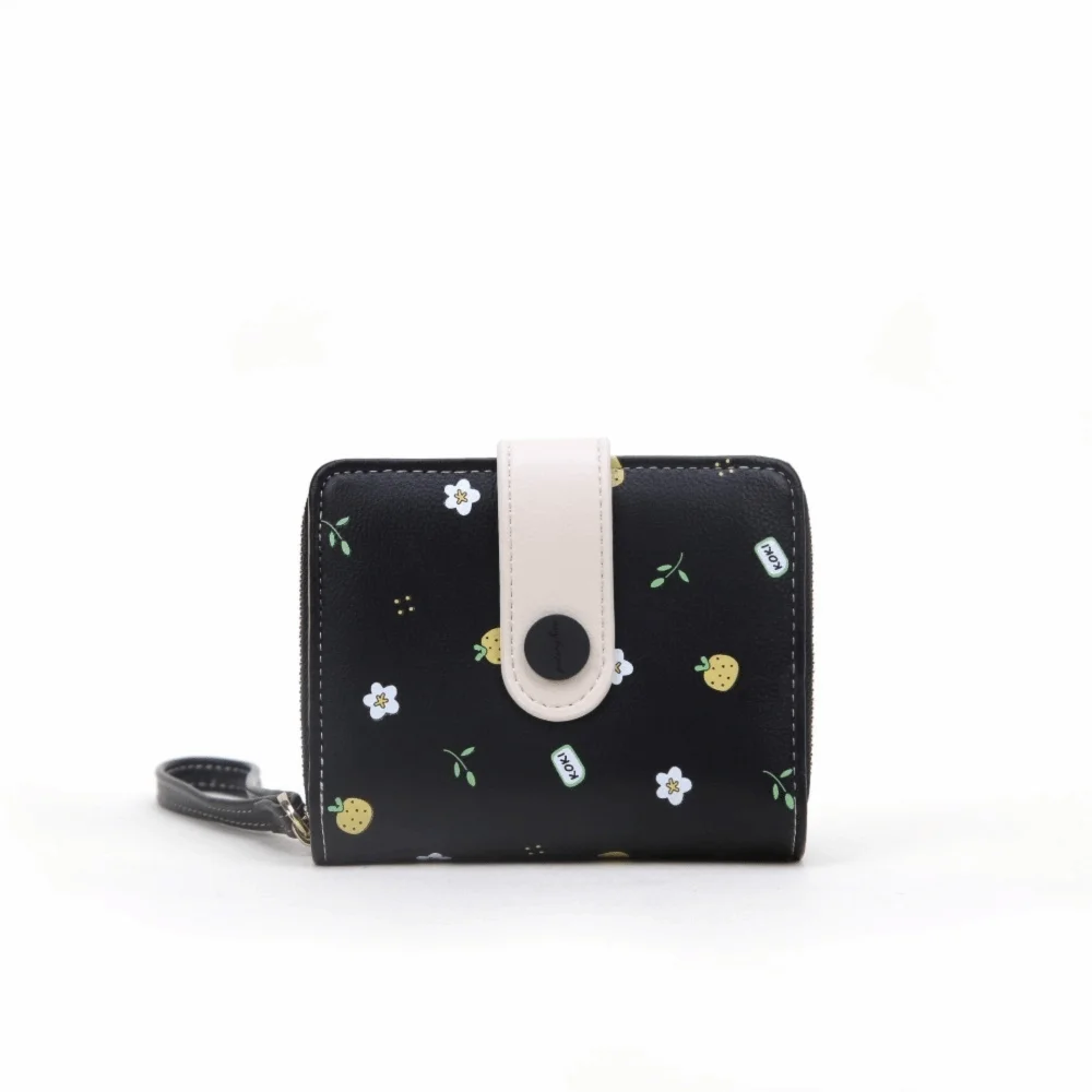 

Sweet Hasp Folding Women Wallet Zipper Japanese Style Card Holder PU Leather Purse Bag Ladies
