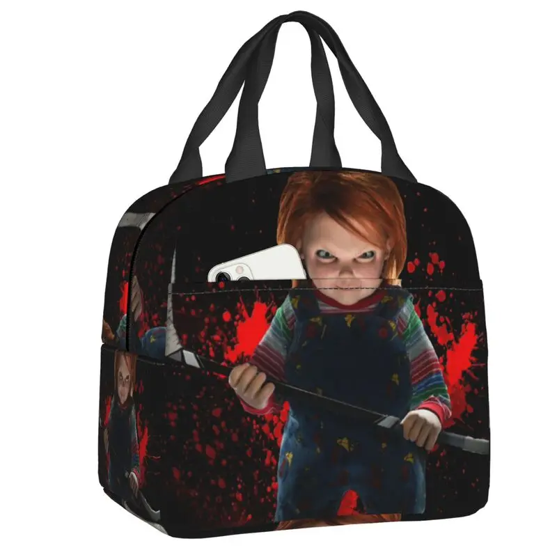 Chucky Friend Til The End Insulated Lunch Bag for Women Leakproof Horror Halloween Thermal Cooler Lunch Box Kids School Children