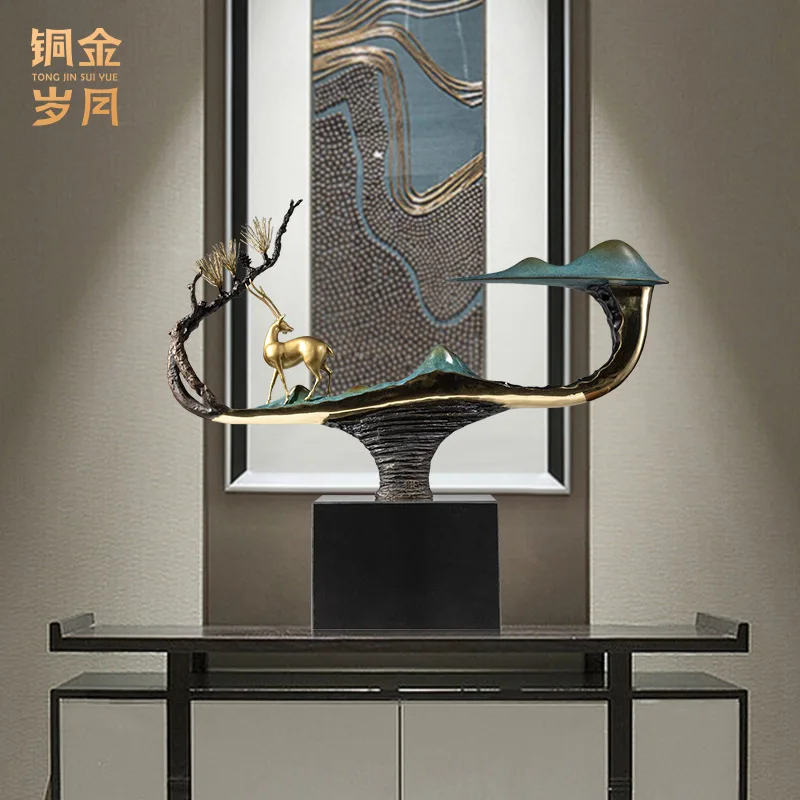 ذروة السنوات البرونزية والذهبية، زخرفة الغزلان النحاسية تأثيث المنزل، غرفة المعيشة مدخل مكتب الديكور افتتاح الشركة #2