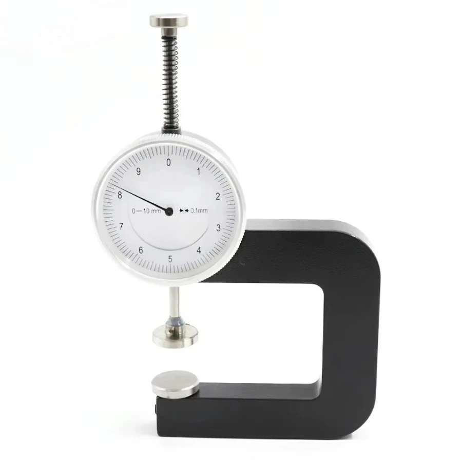 0-10mm Graduation 0.1mm Leather Paper Thickness Meter Dial Thickness Gauge with 20mm Measuring Tips
