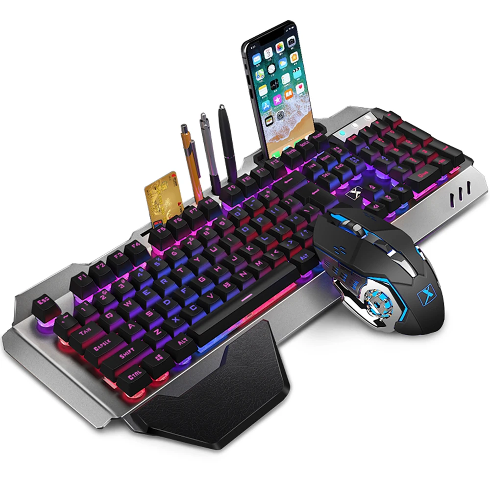 Беспроводная игровая клавиатура и мышь K680 с Rgb-подсветкой, перезаряжаемая металлическая панель, геймерская мышь, Водонепроницаемая клавиатура, набор, 1 компл.