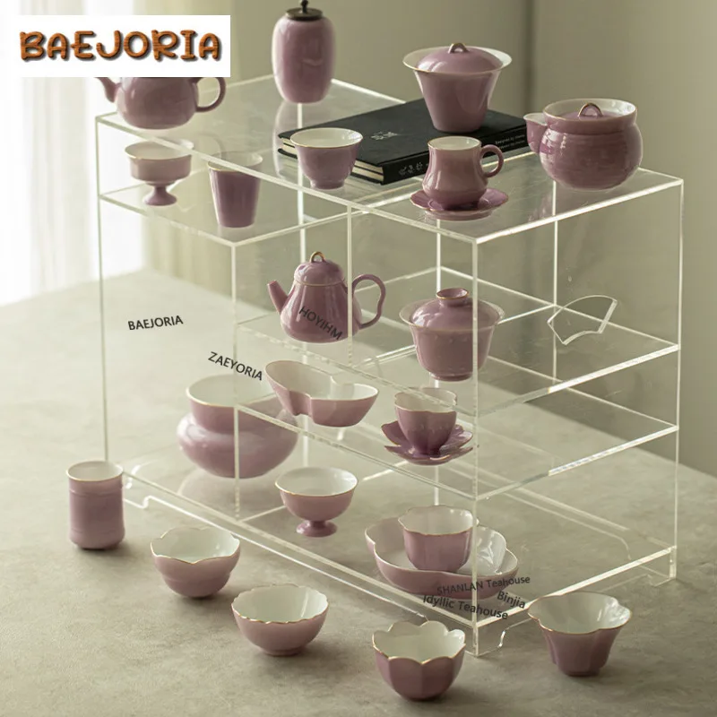 Rosy Clouds Purple Gold Coasters Aesthetic Mug Plate For Coffee Cups Saucer Heat Insulation Placemats Cup Holder Teaset Supplies - view 6